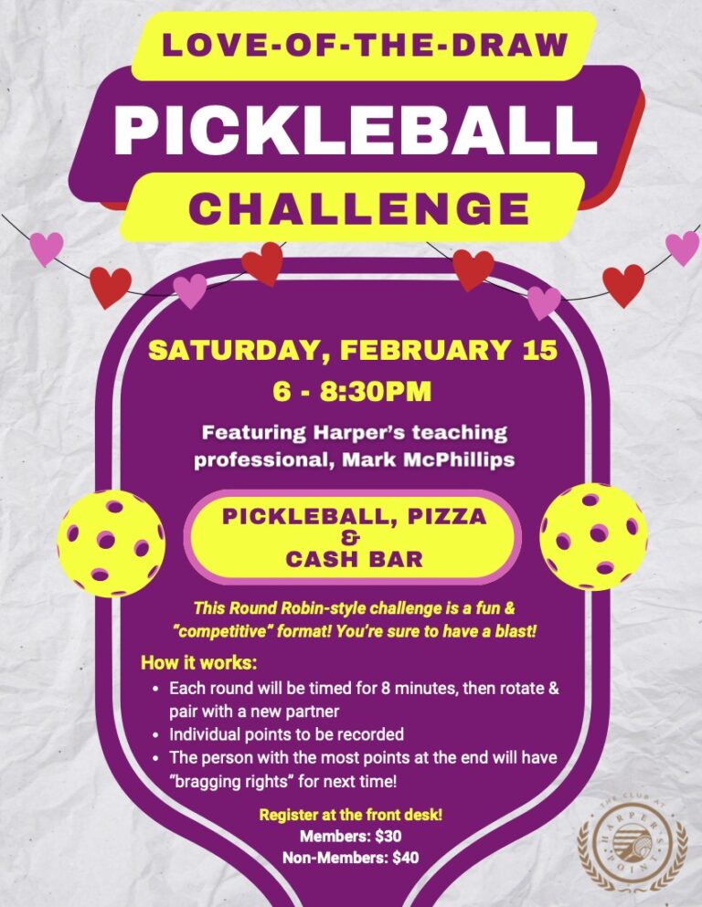 Februrary Love of the Draw Pickleball flyer